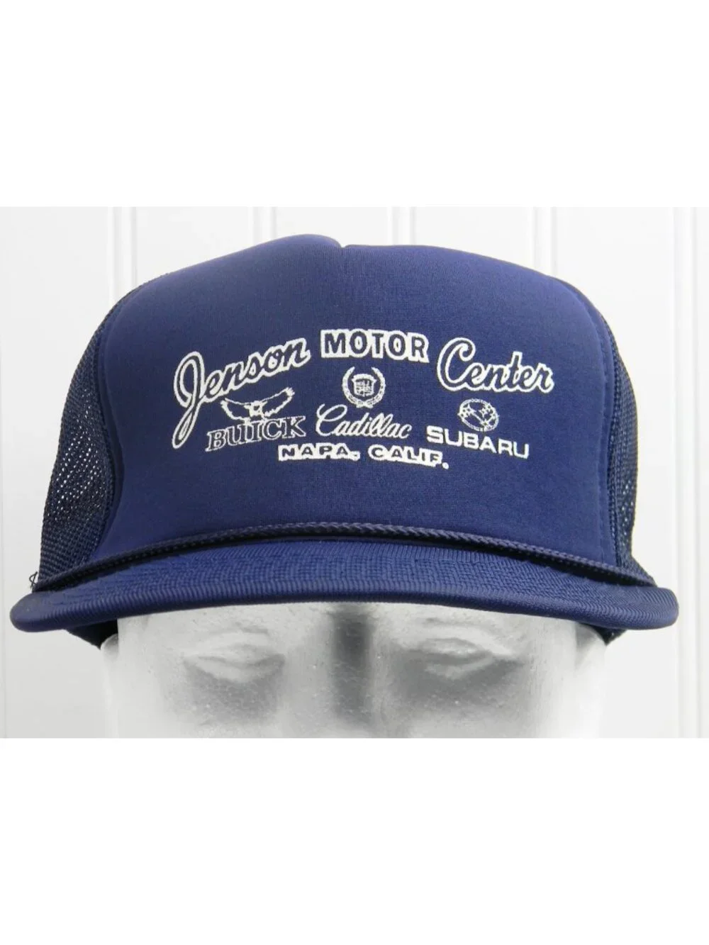 Vintage Jenson Motor Center Trucker Hat Napa CA Buick Cadillac Subaru Snapback
